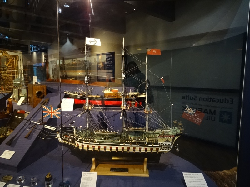 Model sailing ships at Aberdeen Maritime Museum